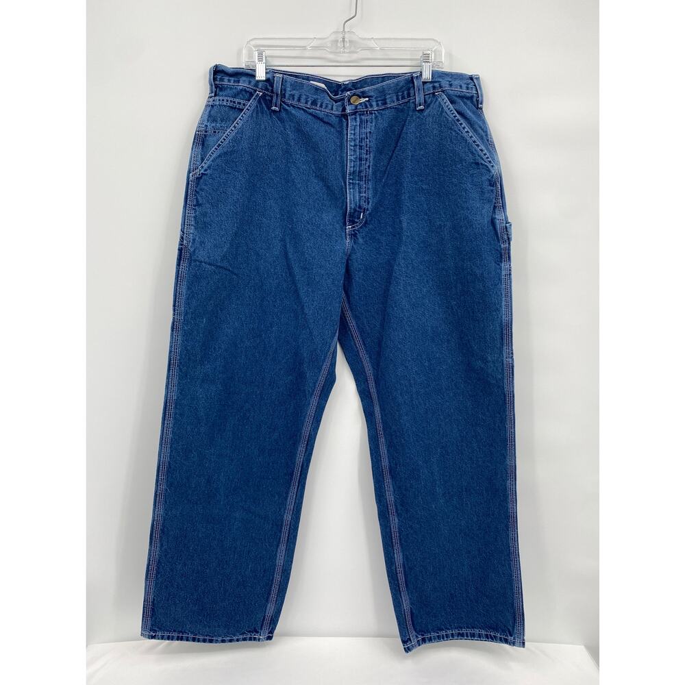 Carhartt Medium Wash Cargo Pockets Denim Jeans Blue Size 40x30
